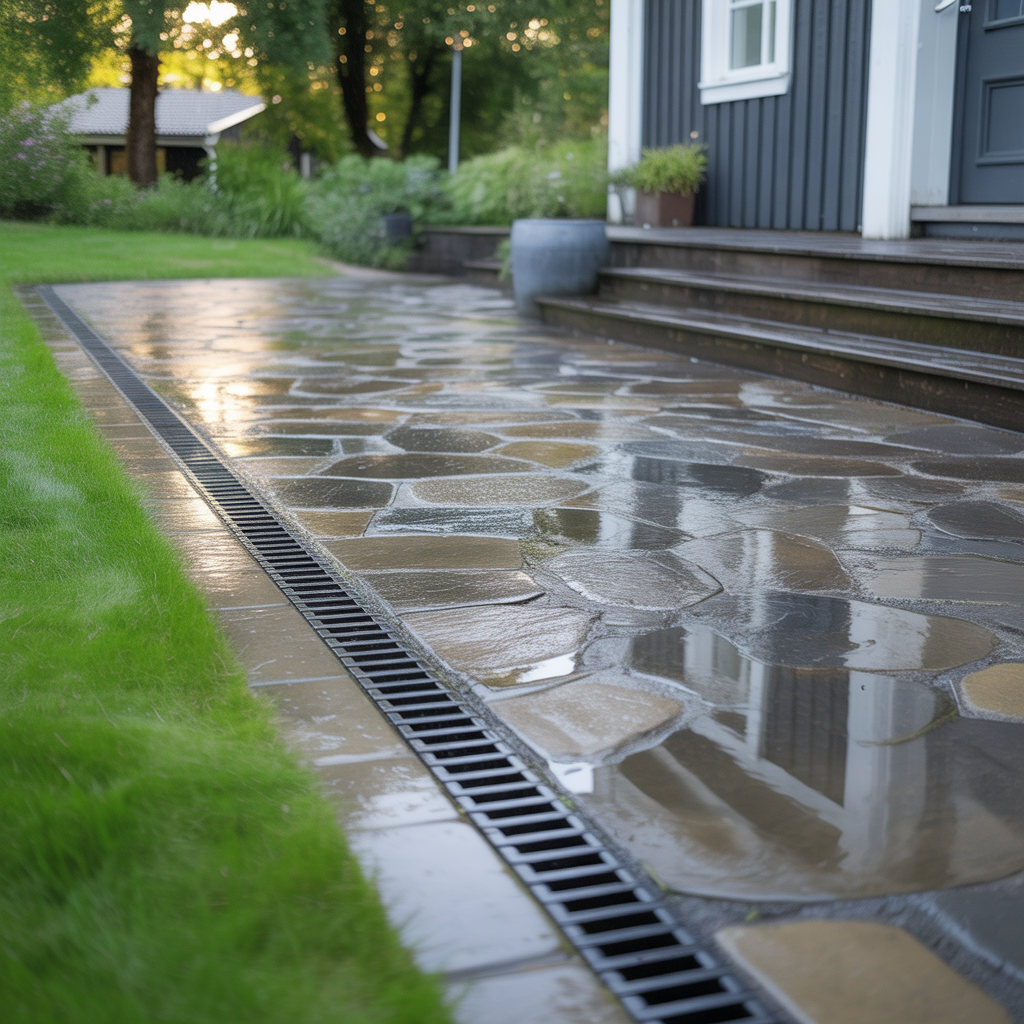 10.Hur du handskas med avrinning vid stenlagd yta